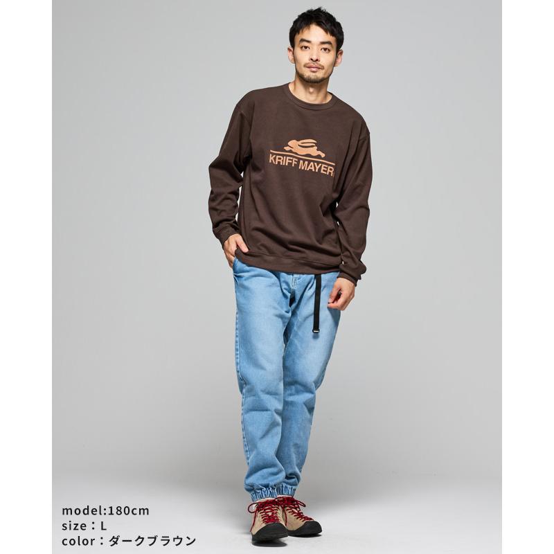 クリフメイヤー KRIFF MAYER メンズ ユニセックス 長袖 Tシャツ 微起毛 クルーネック ブランドロゴ プリント 暖かい ストレッチ 秋 冬 もちのび ロゴ ロンT | KRIFF MAYER | 09
