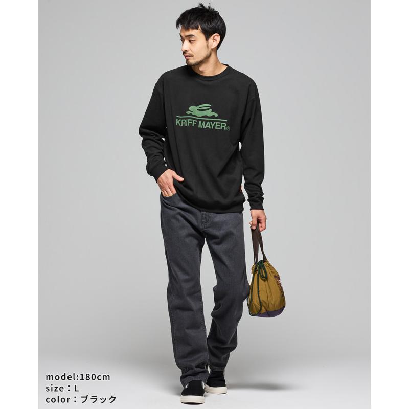 クリフメイヤー KRIFF MAYER メンズ ユニセックス 長袖 Tシャツ 微起毛 クルーネック ブランドロゴ プリント 暖かい ストレッチ 秋 冬 もちのび ロゴ ロンT | KRIFF MAYER | 11