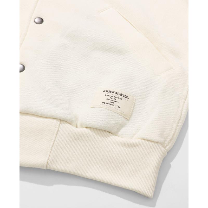 クリフメイヤー KRIFF MAYER メンズ ユニセックス 裏起毛 スタジャン ライトアウター カーディガン 羽織り 前開き 秋 冬 春 ざっくり裏毛刺繍スナップカーデ | KRIFF MAYER | 16