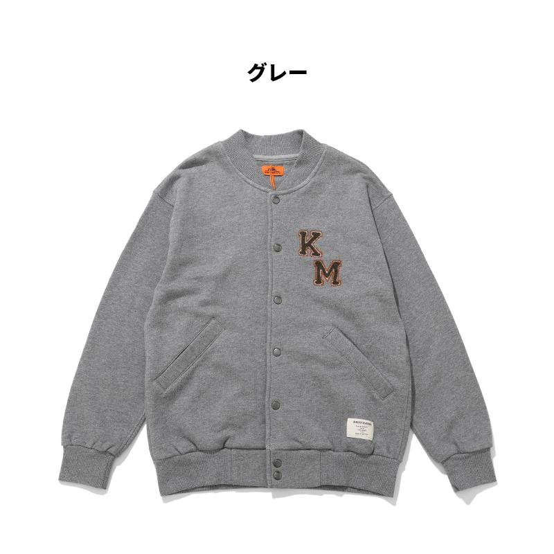 クリフメイヤー KRIFF MAYER メンズ ユニセックス 裏起毛 スタジャン ライトアウター カーディガン 羽織り 前開き 秋 冬 春 ざっくり裏毛刺繍スナップカーデ | KRIFF MAYER | 18