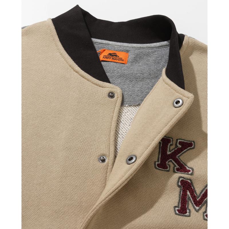 クリフメイヤー KRIFF MAYER メンズ ユニセックス 裏起毛 スタジャン ライトアウター カーディガン 羽織り 前開き 秋 冬 春 ざっくり裏毛刺繍スナップカーデ | KRIFF MAYER | 14