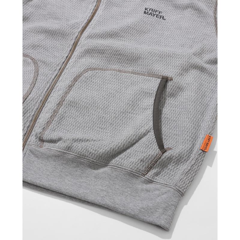 クリフメイヤー KRIFF MAYER メンズ ユニセックス 長袖 フーディー サーマル ワンポイント 刺繍 アメカジ 羽織り 秋 春 ハニカムワッフルジップパーカー | KRIFF MAYER | 14