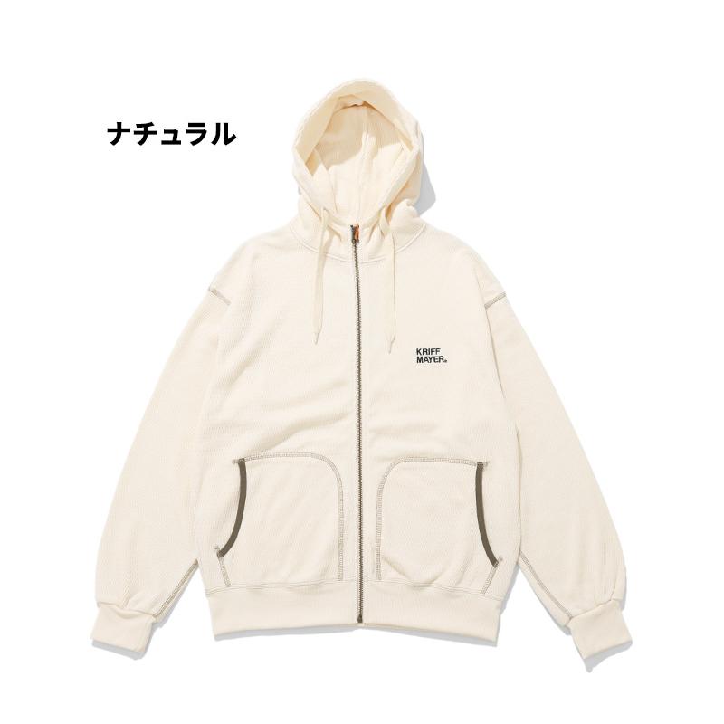 クリフメイヤー KRIFF MAYER メンズ ユニセックス 長袖 フーディー サーマル ワンポイント 刺繍 アメカジ 羽織り 秋 春 ハニカムワッフルジップパーカー | KRIFF MAYER | 15