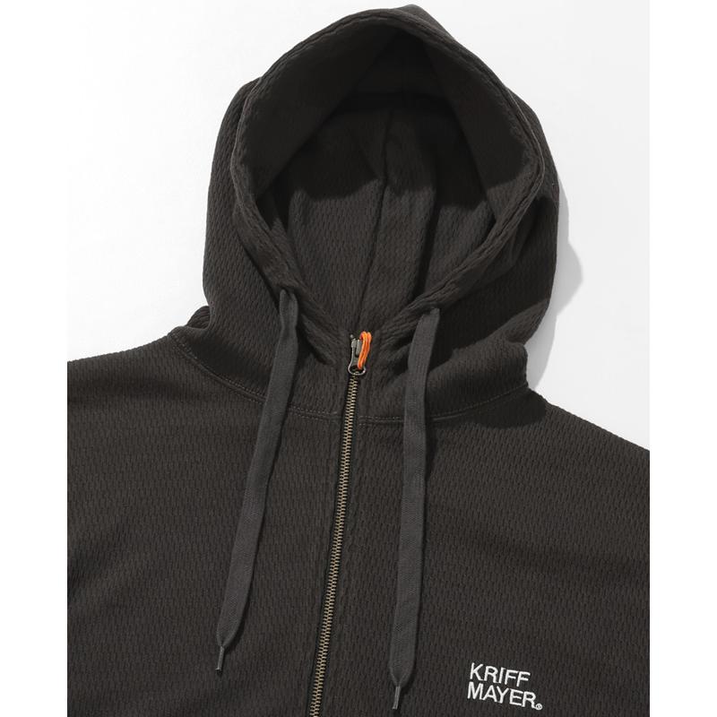 クリフメイヤー KRIFF MAYER メンズ ユニセックス 長袖 フーディー サーマル ワンポイント 刺繍 アメカジ 羽織り 秋 春 ハニカムワッフルジップパーカー | KRIFF MAYER | 12