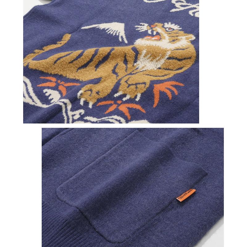 クリフメイヤー KRIFF MAYER メンズ ユニセックス トップス レディース スーベニア 家庭洗濯可 カジュアル アメカジ もちのび ニット カーデ 虎 | KRIFF MAYER | 17