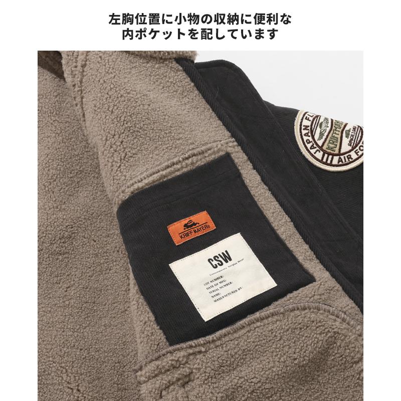クリフメイヤー KRIFF MAYER メンズ ユニセックス アウター ブルゾン 裏起毛 シープボア 背中刺繍 裏地付き 秋 冬 裏ボアコーデュロイボンバージャケット | KRIFF MAYER | 14