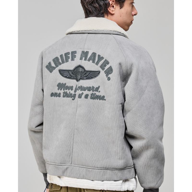 クリフメイヤー KRIFF MAYER メンズ ユニセックス アウター ブルゾン 裏起毛 シープボア 背中刺繍 裏地付き 秋 冬 裏ボアコーデュロイボンバージャケット | KRIFF MAYER | 09