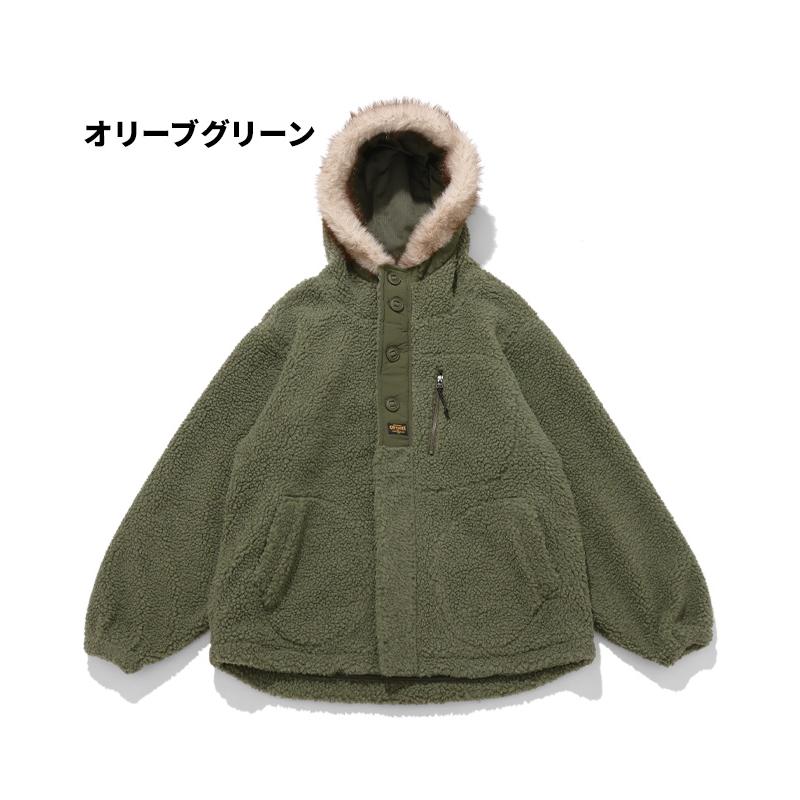 クリフメイヤー KRIFF MAYER メンズ ユニセックス アウター シープボア フード付き フーディー 裏地付き フルジップ 秋 冬 ボアミリタリーフードジャケット | KRIFF MAYER | 18