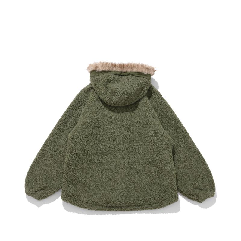 クリフメイヤー KRIFF MAYER メンズ ユニセックス アウター シープボア フード付き フーディー 裏地付き フルジップ 秋 冬 ボアミリタリーフードジャケット | KRIFF MAYER | 19