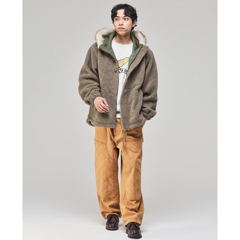 クリフメイヤー KRIFF MAYER メンズ ユニセックス アウター シープボア フード付き フーディー 裏地付き フルジップ 秋 冬 ボアミリタリーフードジャケット | KRIFF MAYER | 06