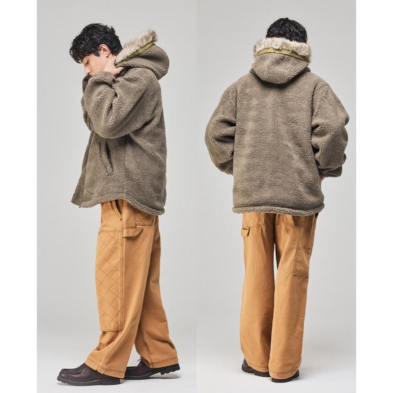 クリフメイヤー KRIFF MAYER メンズ ユニセックス アウター シープボア フード付き フーディー 裏地付き フルジップ 秋 冬 ボアミリタリーフードジャケット | KRIFF MAYER | 07