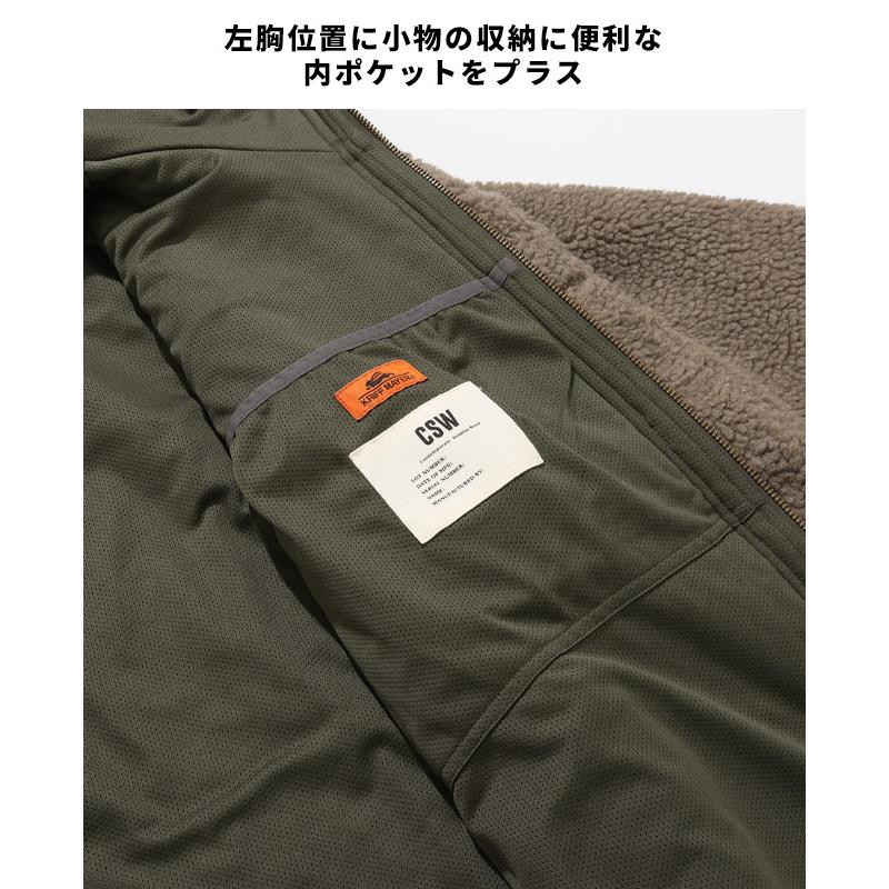 クリフメイヤー KRIFF MAYER メンズ ユニセックス アウター シープボア フード付き フーディー 裏地付き フルジップ 秋 冬 ボアミリタリーフードジャケット | KRIFF MAYER | 11