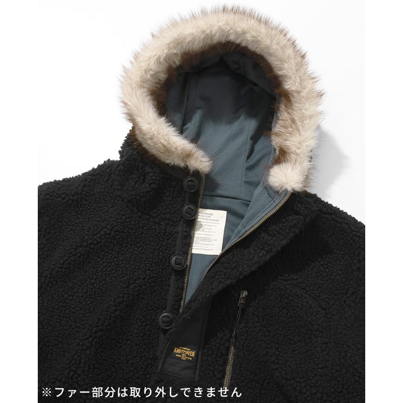 クリフメイヤー KRIFF MAYER メンズ ユニセックス アウター シープボア フード付き フーディー 裏地付き フルジップ 秋 冬 ボアミリタリーフードジャケット | KRIFF MAYER | 12