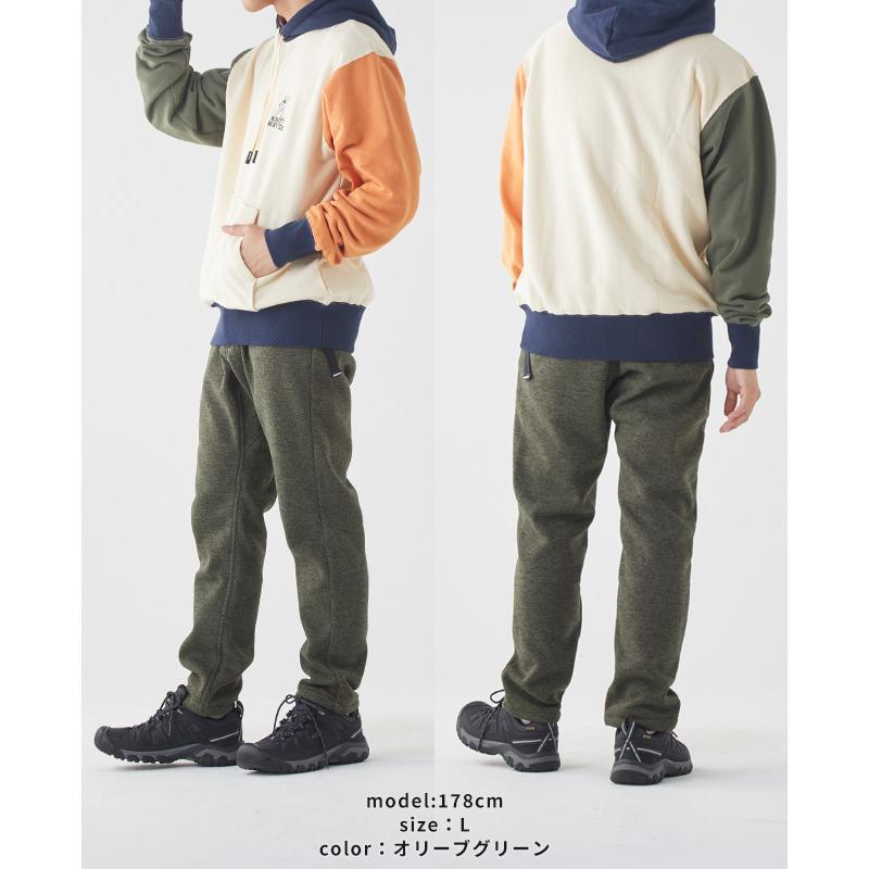 クリフメイヤー KRIFF MAYER メンズ ボトムス ロングパンツ テーパード 暖かい 裏起毛 防寒 ウエストゴム ベルト付き ニットフリースクライミングパンツ | KRIFF MAYER | 07