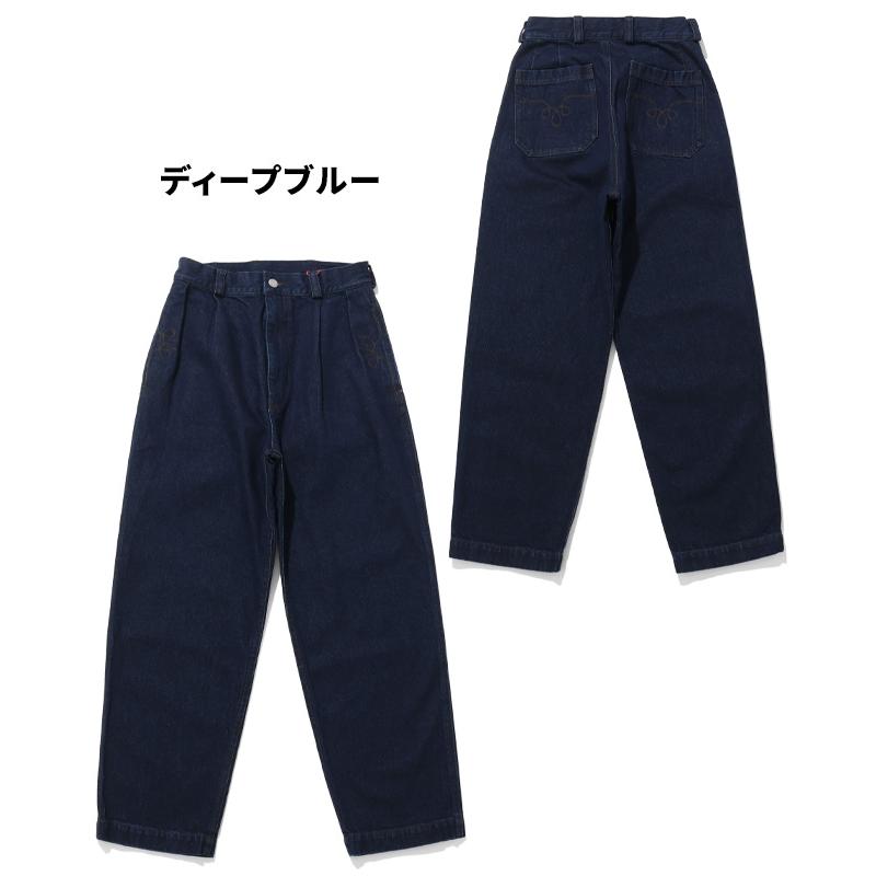 クリフメイヤー KRIFF MAYER メンズ ボトムス ロングパンツ フルレングス ワイドパンツ ジーンズ インディゴ ヒッコリー ツータック デニムウエスタンパンツ | KRIFF MAYER | 18