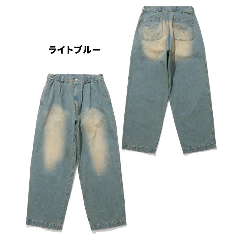 クリフメイヤー KRIFF MAYER メンズ ボトムス ロングパンツ フルレングス ワイドパンツ ジーンズ インディゴ ヒッコリー ツータック デニムウエスタンパンツ | KRIFF MAYER | 19