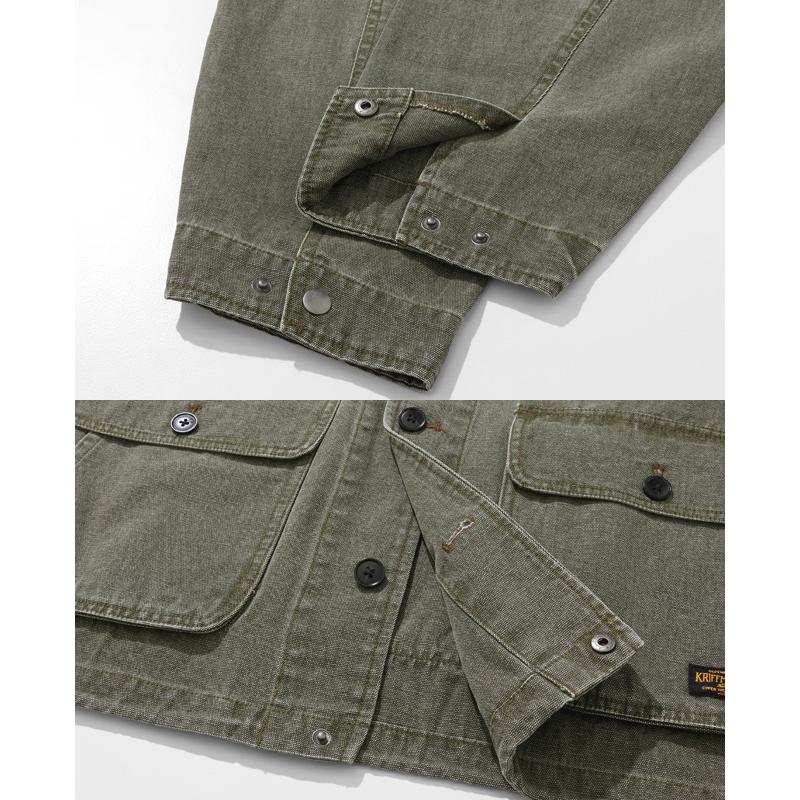 クリフメイヤー KRIFF MAYER メンズ ユニセックス アウター ブルゾン ダック 無地 サンフェード ヴィンテージ風 アメカジ 春 秋 マルチポケット森林ジャケット | KRIFF MAYER | 15