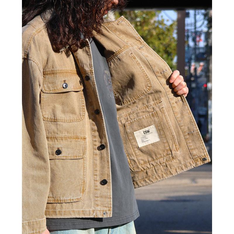 クリフメイヤー KRIFF MAYER メンズ ユニセックス アウター ブルゾン ダック 無地 サンフェード ヴィンテージ風 アメカジ 春 秋 マルチポケット森林ジャケット | KRIFF MAYER | 10