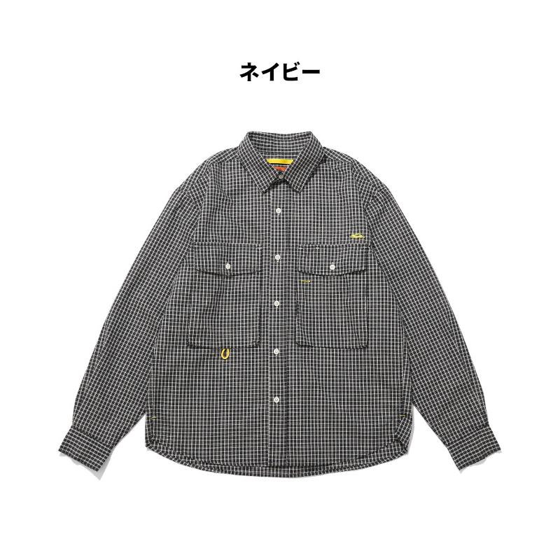 クリフメイヤー KRIFF MAYER メンズ ユニセックス 長袖 チェックシャツ レギュラーカラー カジュアル ストリート 春 夏 シアサッカーチェックドアシャツ | KRIFF MAYER | 19