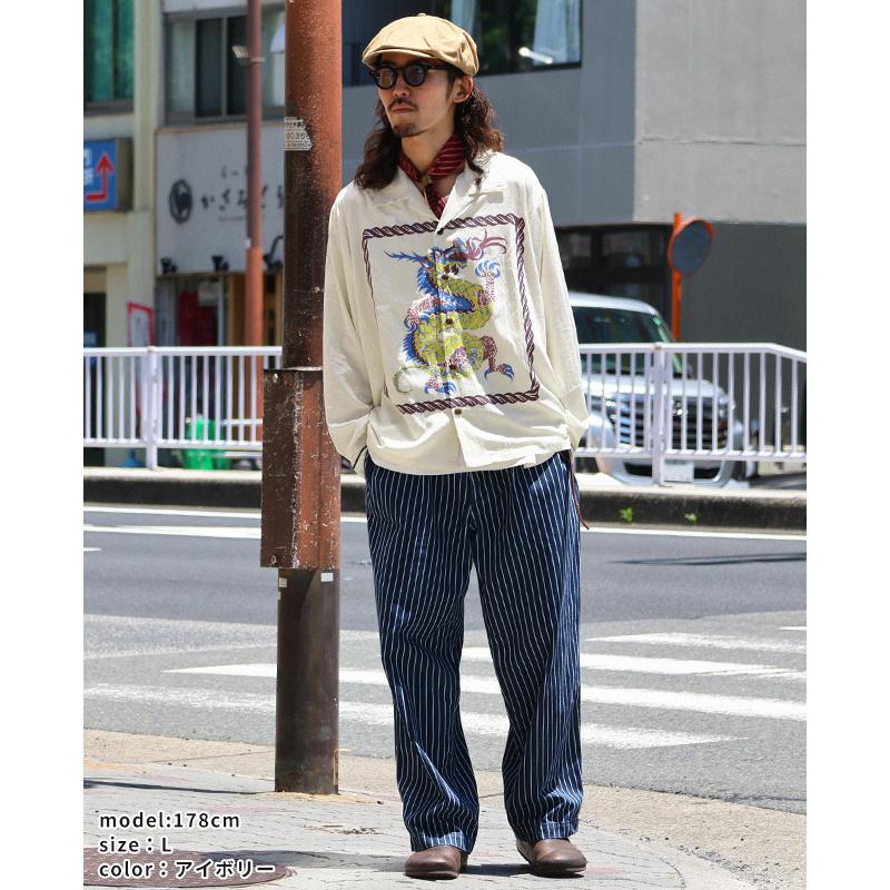 クリフメイヤー KRIFF MAYER メンズ ユニセックス オープンカラー 長袖シャツ プリント 刺繍 開襟 アメカジ ヴィンテージ風 春 秋 スーベニア開襟シャツ | KRIFF MAYER | 03