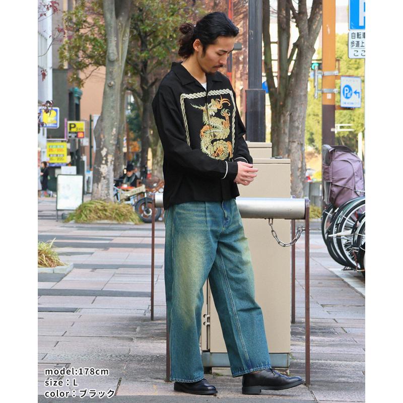 クリフメイヤー KRIFF MAYER メンズ ユニセックス オープンカラー 長袖シャツ プリント 刺繍 開襟 アメカジ ヴィンテージ風 春 秋 スーベニア開襟シャツ | KRIFF MAYER | 05