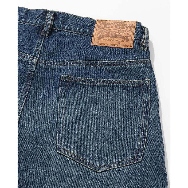 クリフメイヤー KRIFF MAYER メンズ ボトムス ロングパンツ フルレングス ワイドパンツ ジーンズ インディゴ ワンタック アメカジ ワイドストレートデニムパンツ | KRIFF MAYER | 12