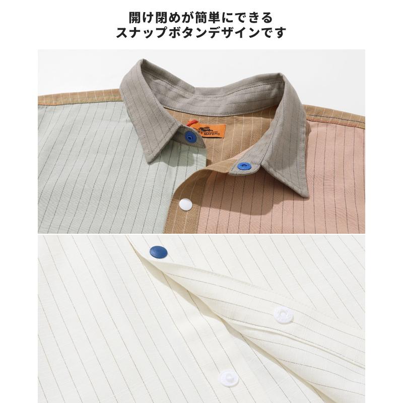 クリフメイヤー KRIFF MAYER メンズ ユニセックス 長袖 シャツ レギュラーカラー クレイジー配色 アウトドア カジュアル 春 秋 袖リブハッピーシャツ | KRIFF MAYER | 16