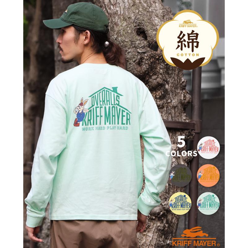 クリフメイヤー KRIFF MAYER メンズ ユニセックス Tシャツ 綿100 コットン カジュアル アメカジ クリフ ラビット ロンT ワーク | KRIFF MAYER