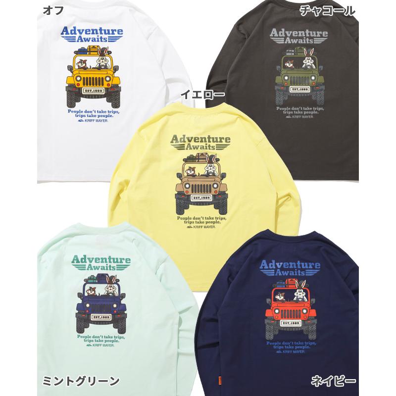 クリフメイヤー KRIFF MAYER メンズ ユニセックス Tシャツ 綿100 コットン カジュアル アメカジ クリフ ラビット ロンT 車 | KRIFF MAYER | 24