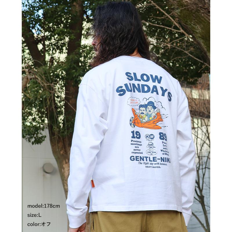クリフメイヤー KRIFF MAYER メンズ ユニセックス 長袖 Tシャツ バックプリント シンプル カジュアル 綿100 コットン 春 夏 ジェントルニキ ロンT 飛行機 | KRIFF MAYER | 08