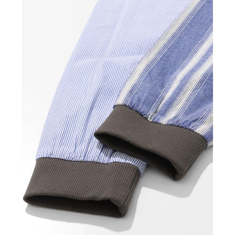 クリフメイヤー KRIFF MAYER メンズ ユニセックス 長袖 ノーカラー クレイジー配色 ストライプ おしゃれ カジュアル 春 秋 バンドカラー袖リブハッピーシャツ | KRIFF MAYER | 15