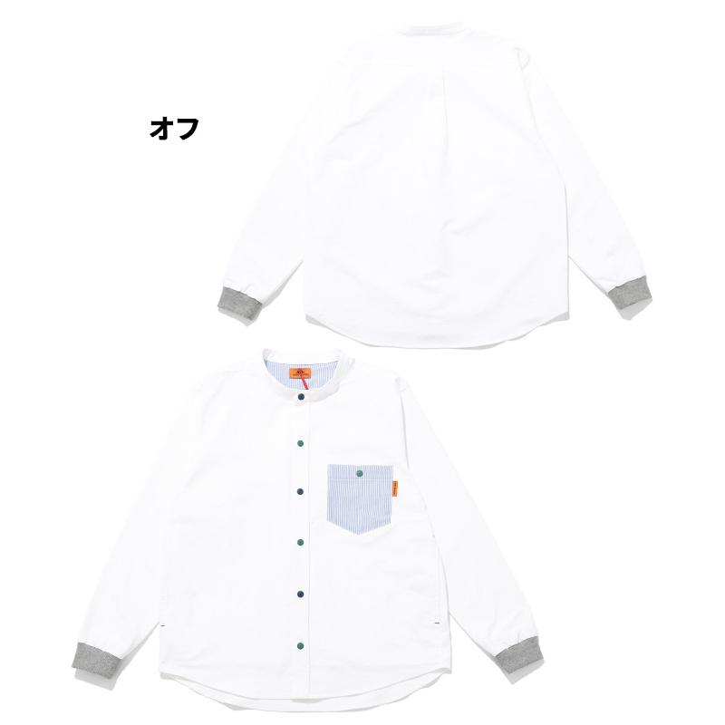 クリフメイヤー KRIFF MAYER メンズ ユニセックス 長袖 ノーカラー クレイジー配色 ストライプ おしゃれ カジュアル 春 秋 バンドカラー袖リブハッピーシャツ | KRIFF MAYER | 16