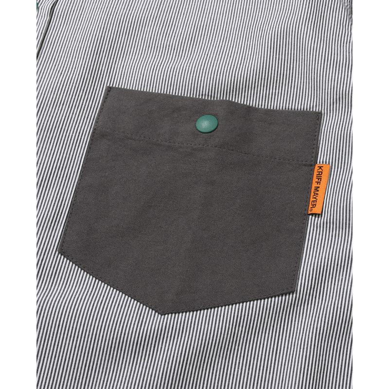 クリフメイヤー KRIFF MAYER メンズ ユニセックス 長袖 ノーカラー クレイジー配色 ストライプ おしゃれ カジュアル 春 秋 バンドカラー袖リブハッピーシャツ | KRIFF MAYER | 12