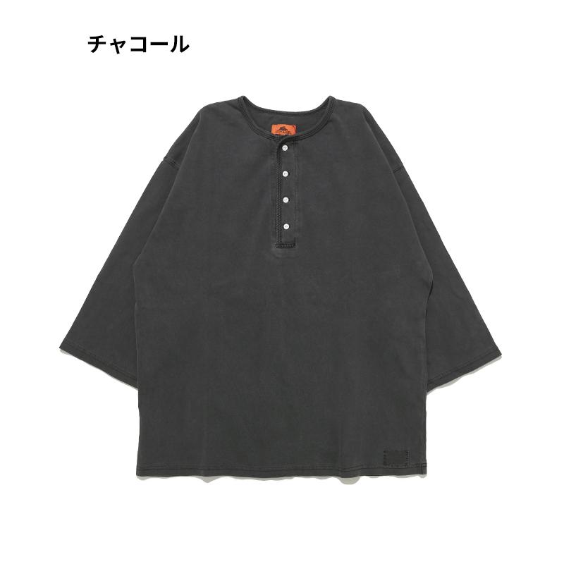 クリフメイヤー KRIFF MAYER メンズ ユニセックス ヘンリーネック 無地 ヴィンテージライク ピグメント 綿100 春 夏 秋 ピグメント 七分袖 ヘンリー Tシャツ | KRIFF MAYER | 18