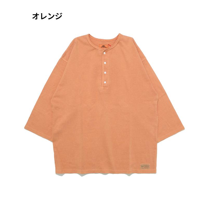 クリフメイヤー KRIFF MAYER メンズ ユニセックス ヘンリーネック 無地 ヴィンテージライク ピグメント 綿100 春 夏 秋 ピグメント 七分袖 ヘンリー Tシャツ | KRIFF MAYER | 20