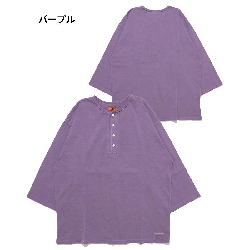 クリフメイヤー KRIFF MAYER メンズ ユニセックス ヘンリーネック 無地 ヴィンテージライク ピグメント 綿100 春 夏 秋 ピグメント 七分袖 ヘンリー Tシャツ | KRIFF MAYER | 22