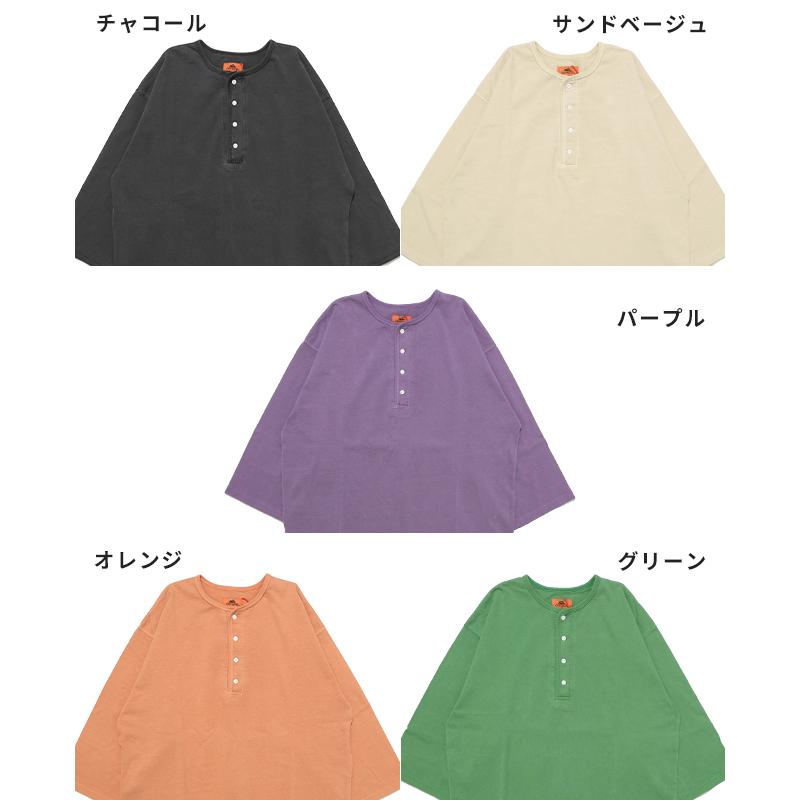 クリフメイヤー KRIFF MAYER メンズ ユニセックス ヘンリーネック 無地 ヴィンテージライク ピグメント 綿100 春 夏 秋 ピグメント 七分袖 ヘンリー Tシャツ | KRIFF MAYER | 23