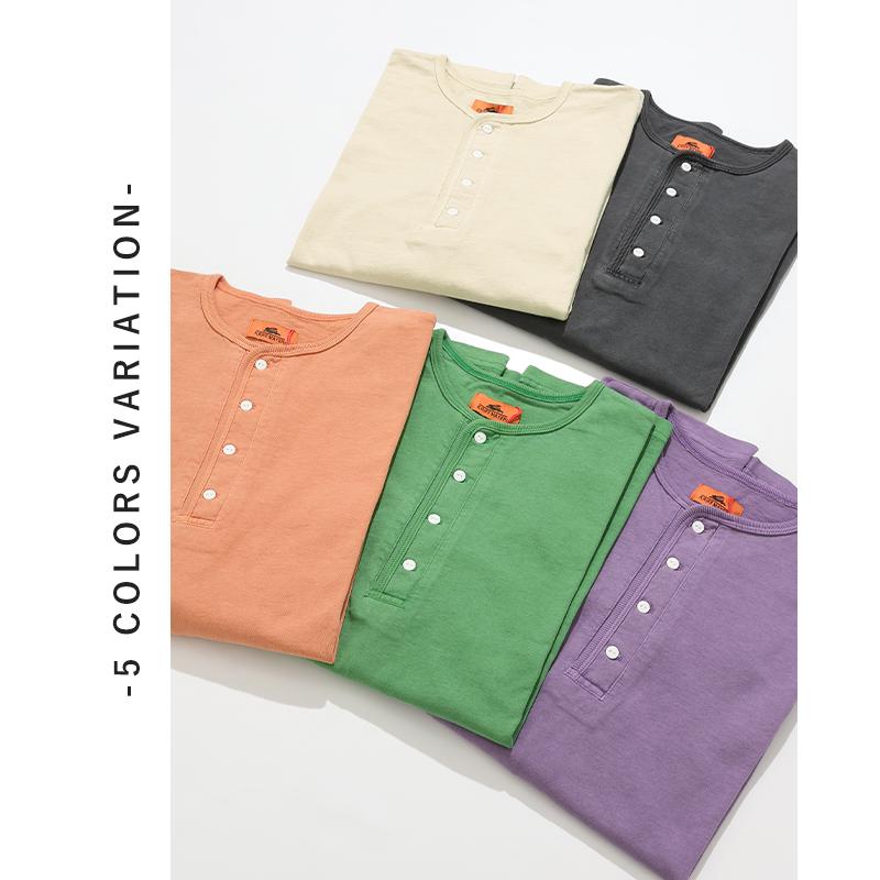 クリフメイヤー KRIFF MAYER メンズ ユニセックス ヘンリーネック 無地 ヴィンテージライク ピグメント 綿100 春 夏 秋 ピグメント 七分袖 ヘンリー Tシャツ | KRIFF MAYER | 07