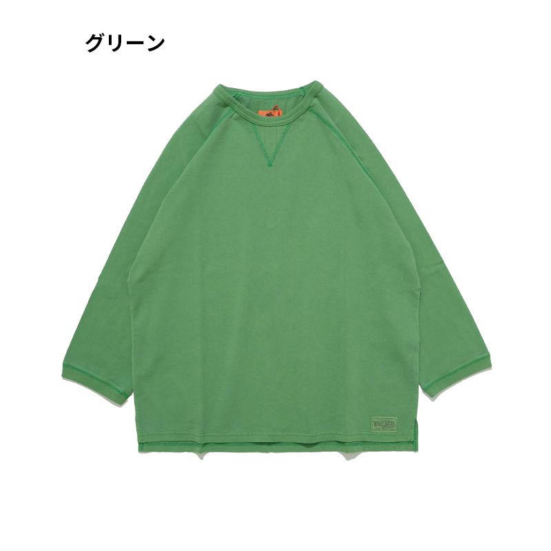 クリフメイヤー KRIFF MAYER メンズ ユニセックス 無地 ヴィンテージライク 綿100 コットン 春 夏 ピグメント 七分袖 ラグラン Tシャツ | KRIFF MAYER | 22