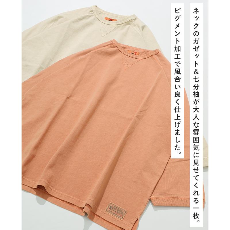 クリフメイヤー KRIFF MAYER メンズ ユニセックス 無地 ヴィンテージライク 綿100 コットン 春 夏 ピグメント 七分袖 ラグラン Tシャツ | KRIFF MAYER | 06