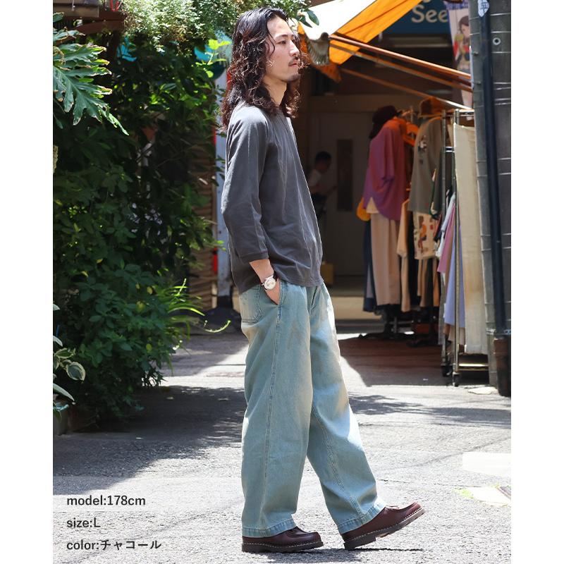 クリフメイヤー KRIFF MAYER メンズ ユニセックス 無地 ヴィンテージライク 綿100 コットン 春 夏 ピグメント 七分袖 ラグラン Tシャツ | KRIFF MAYER | 09