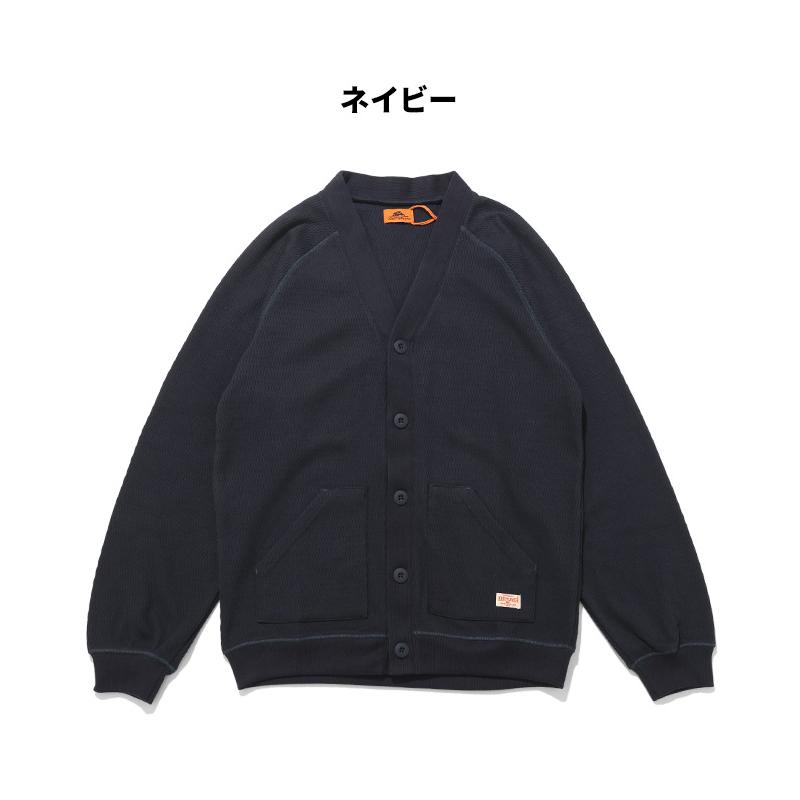 クリフメイヤー KRIFF MAYER メンズ ユニセックス カーディガン 長袖 羽織り Vネック ワンポイント 無地 カジュアル アメカジ 春 秋 ハニカムワッフルVカーデ | KRIFF MAYER | 21