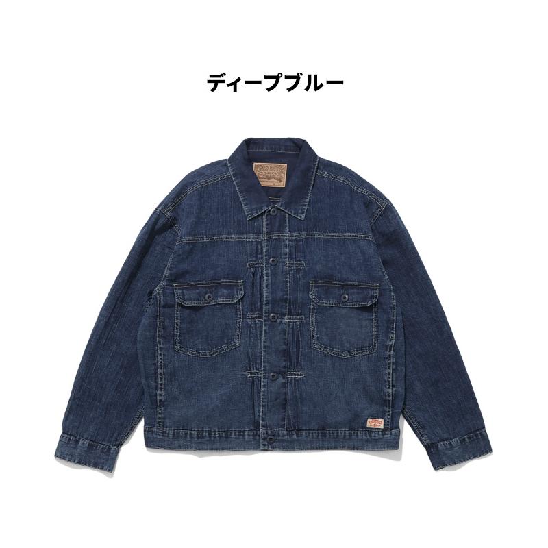 クリフメイヤー KRIFF MAYER メンズ ユニセックス アウター トラッカージャケット Gジャン 2oz 超軽量 無地 ヴィンテージ風 春 夏 エアーライトデニムジャケット | KRIFF MAYER | 17