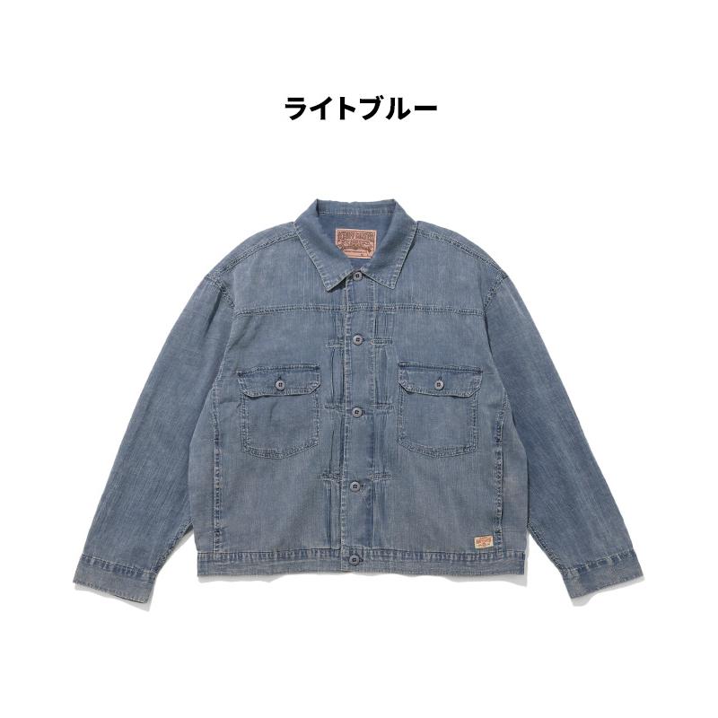 クリフメイヤー KRIFF MAYER メンズ ユニセックス アウター トラッカージャケット Gジャン 2oz 超軽量 無地 ヴィンテージ風 春 夏 エアーライトデニムジャケット | KRIFF MAYER | 18