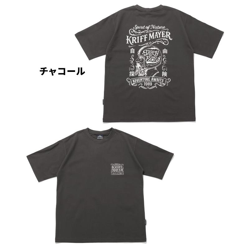 クリフメイヤー KRIFF MAYER メンズ ユニセックス Tシャツ ロゴ バックプリント 綿 コットン100 クルーネック 漢字 アメカジ 夏 プリント半袖T バイカー | KRIFF MAYER | 18