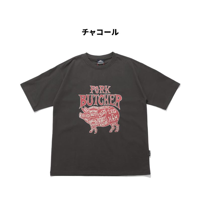 クリフメイヤー KRIFF MAYER メンズ ユニセックス Tシャツ ロゴ 豚 綿 コットン100 クルーネック バックプリント アメカジ 夏 プリント半袖T ポーク | KRIFF MAYER | 18