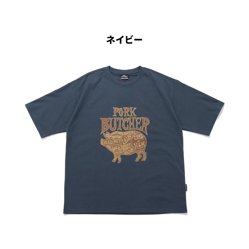 クリフメイヤー KRIFF MAYER メンズ ユニセックス Tシャツ ロゴ 豚 綿 コットン100 クルーネック バックプリント アメカジ 夏 プリント半袖T ポーク | KRIFF MAYER | 20