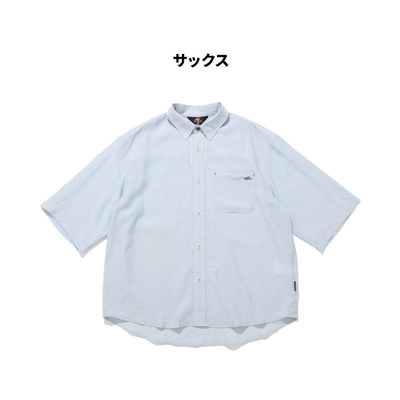 クリフメイヤー KRIFF MAYER メンズ ユニセックス 半端袖 レギュラーカラー 軽量 羽織り 無地 ワンポイント 刺繍 涼しい 夏 スズシゲ5分袖シャツ | KRIFF MAYER | 19