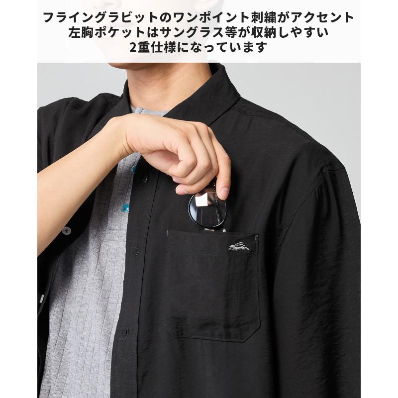 クリフメイヤー KRIFF MAYER メンズ ユニセックス 半端袖 レギュラーカラー 軽量 羽織り 無地 ワンポイント 刺繍 涼しい 夏 スズシゲ5分袖シャツ | KRIFF MAYER | 10