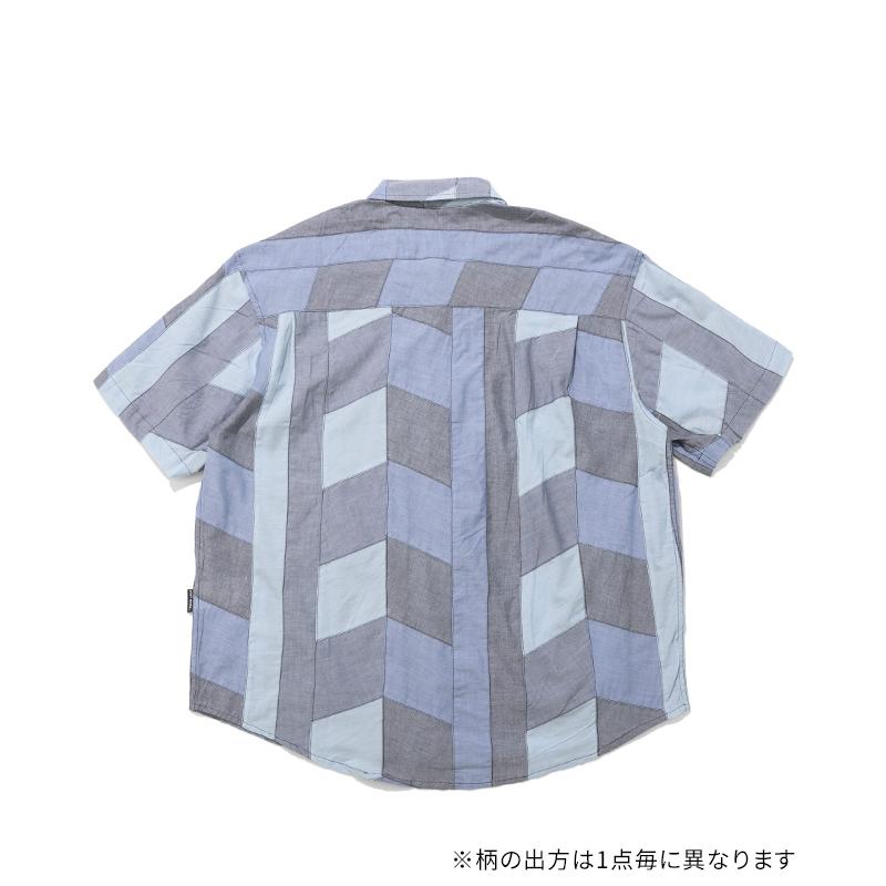 クリフメイヤー KRIFF MAYER メンズ ユニセックス ボタンダウン インディゴ ワンポイント 刺繍 総柄 おしゃれ アメカジ 夏 デニムパッチワーク半袖シャツ | KRIFF MAYER | 18
